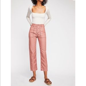 Free People Rising Water Straight Crop Pants